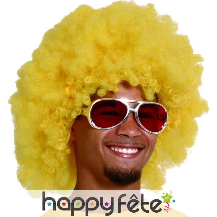 Perruque jaune afro