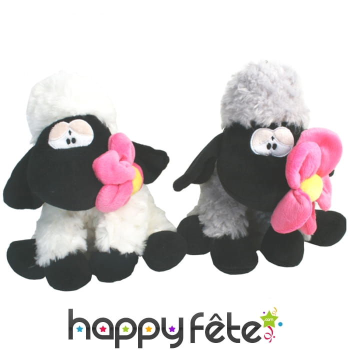 Peluche mouton avec fleur