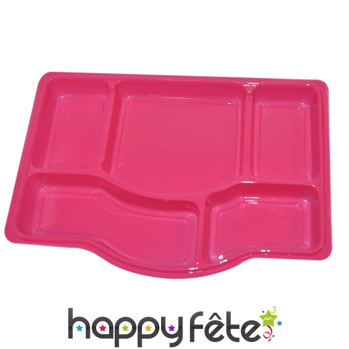 Plateaux repas fuchsia 5 compartiments