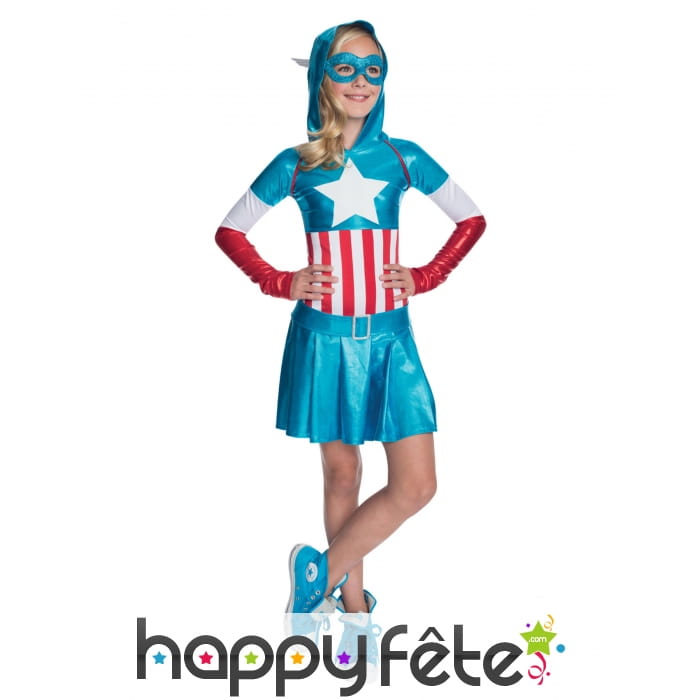 Robe à capuche de Captain America pour fille