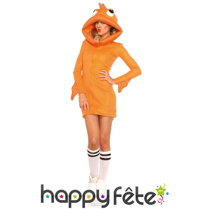 Robe à capuche de poisson orange