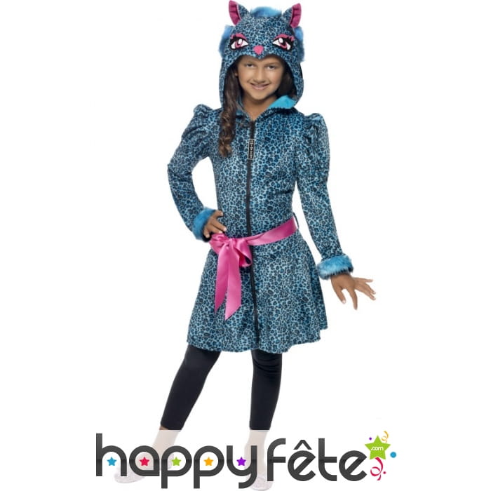 Robe à capuche petit chat léopard