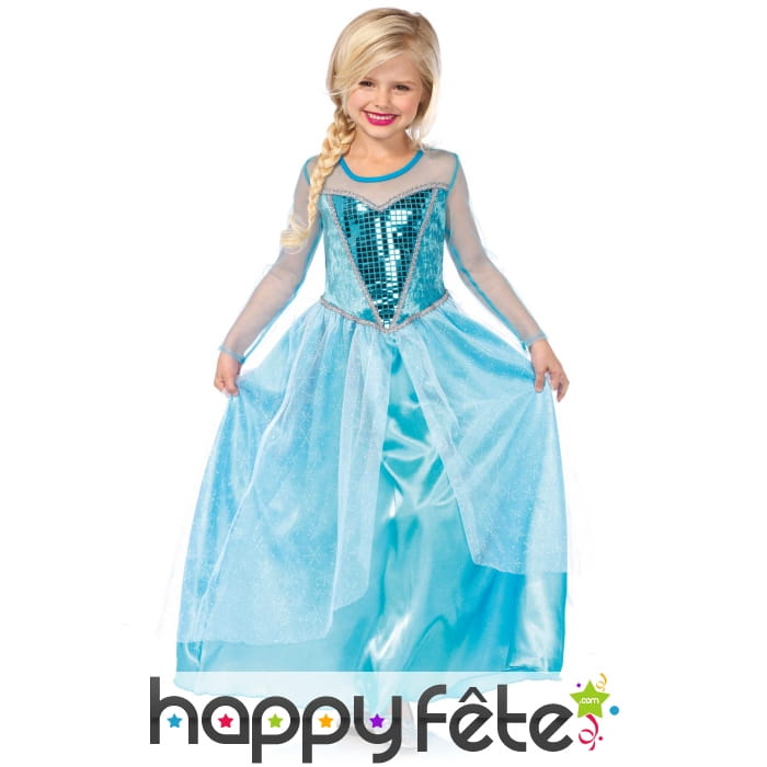 Robe bleue princesse des glaces pour enfant