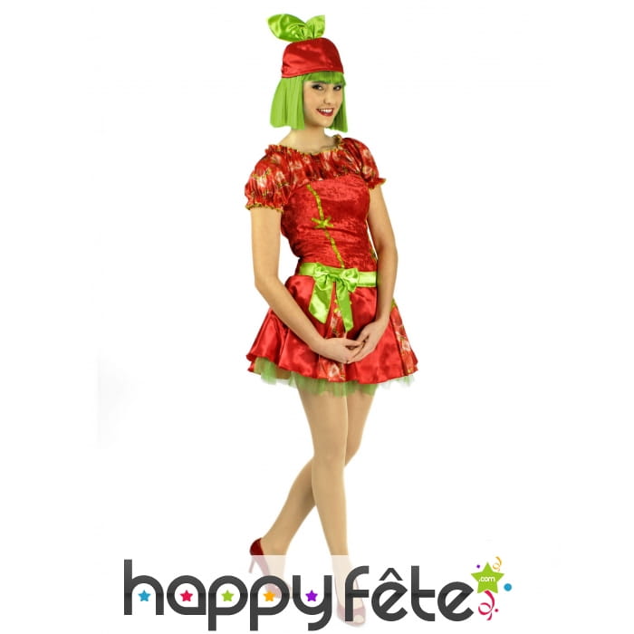 Robe de madame fraise avec chapeau