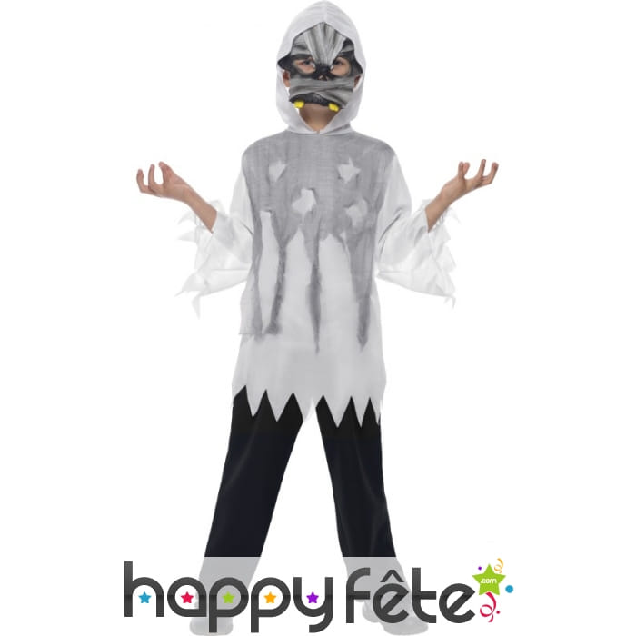 Robe et masque squelette enfant