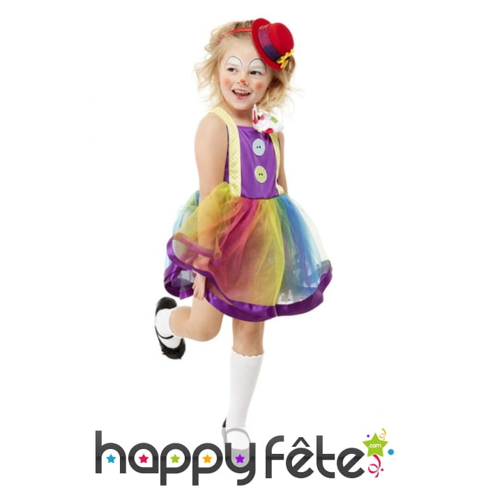 Robe tutu multicolore de toute petite clown