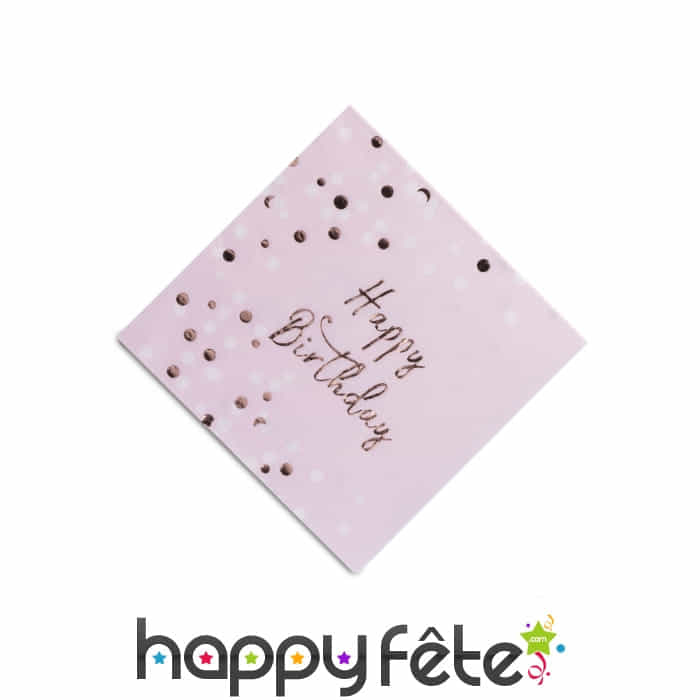 Serviettes Anniversaire Rose Gold