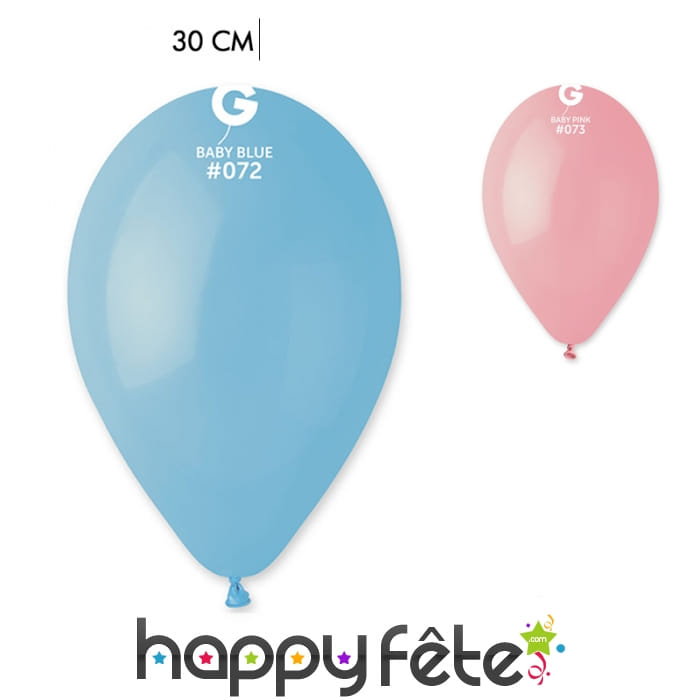 Sachet de ballons unis pour naissance, 30cm