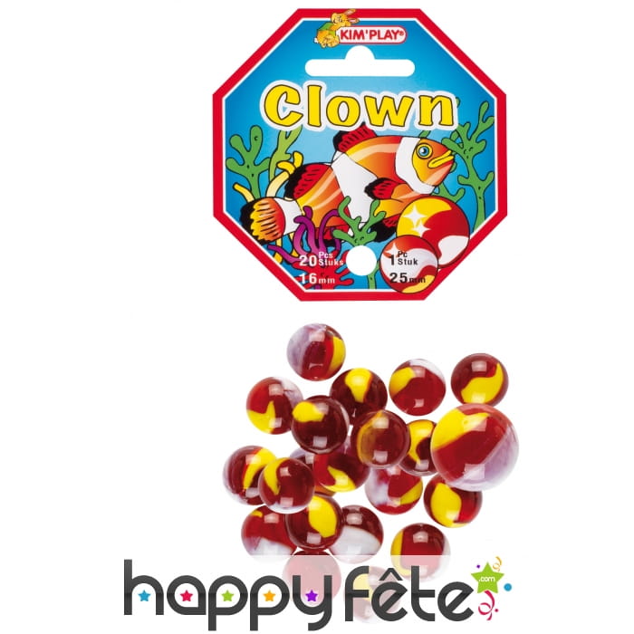 Sachet de billes clown avec calot