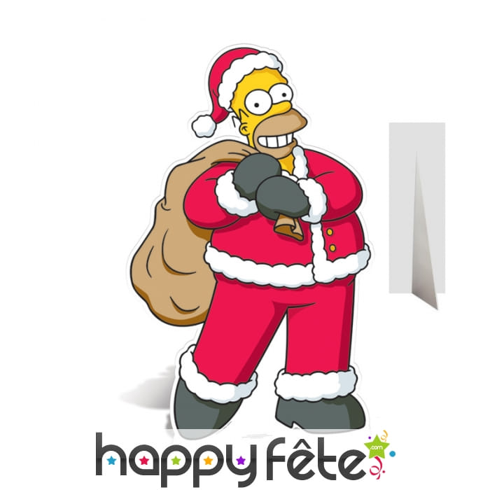 Silhouette de Homer en père Noël rose