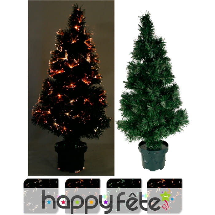 Sapin de noël fibre optique multicolore de 80 cm