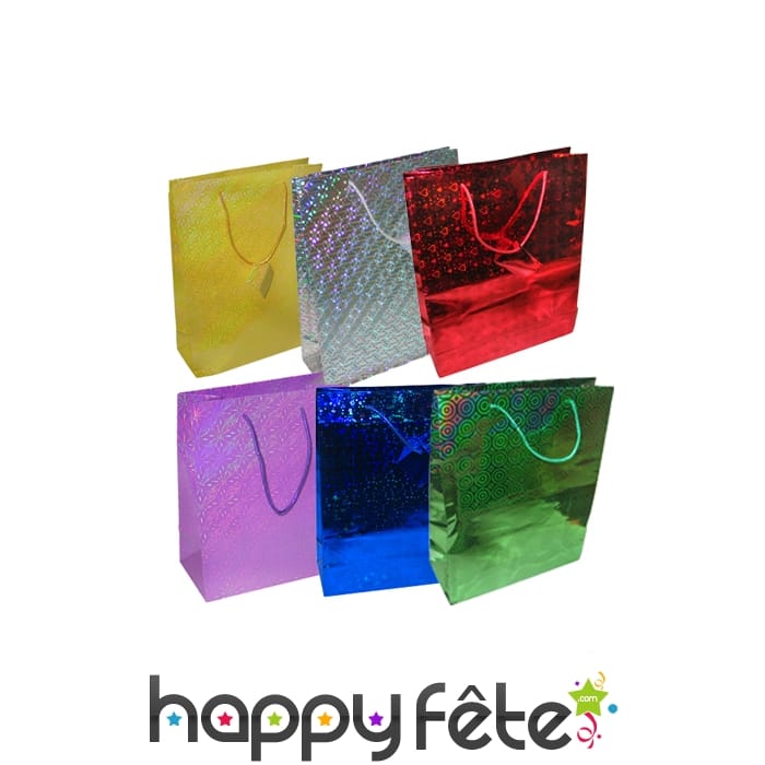 Sac holographique couleurs assorties (32x26x10cm)