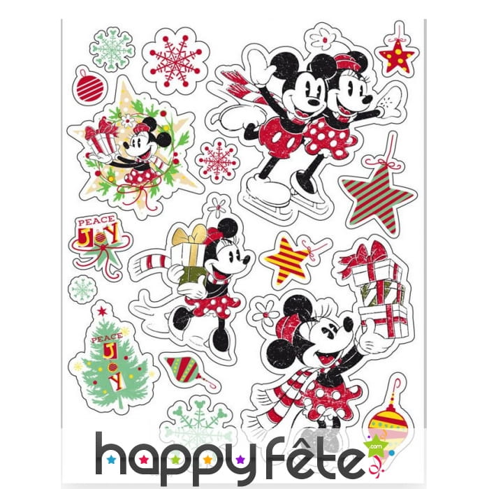 Stickers Minnie de Noël, électrostatiques