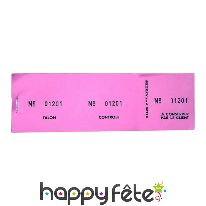 Ticket 3 souches numérotées