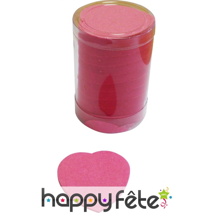 Tube de confettis coeur fuschia