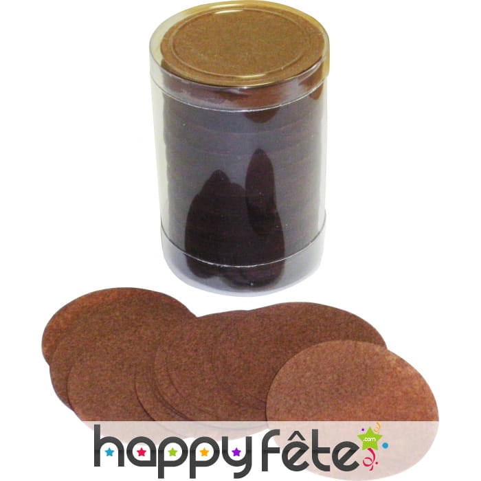 Tube de confettis rond chocolat