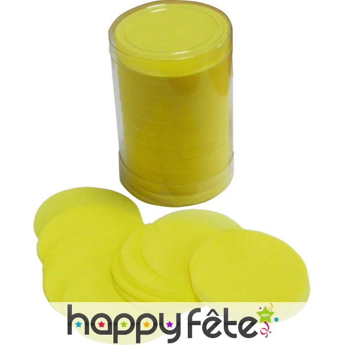 Tube de confettis rond jaune