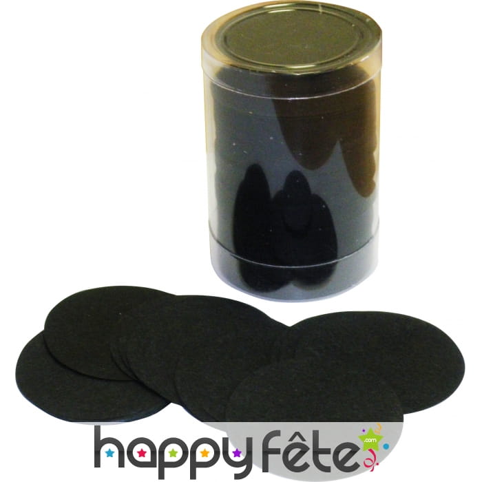 Tube de confettis rond noir