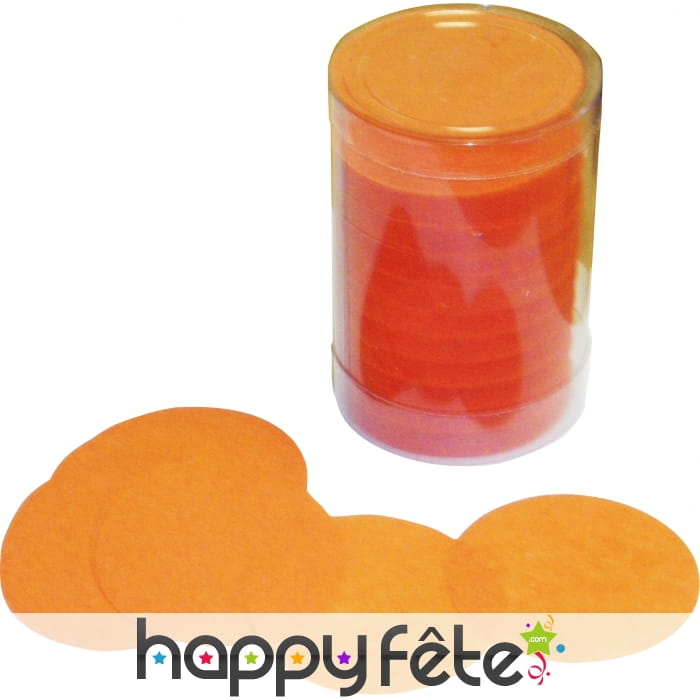 Tube de confettis rond orange