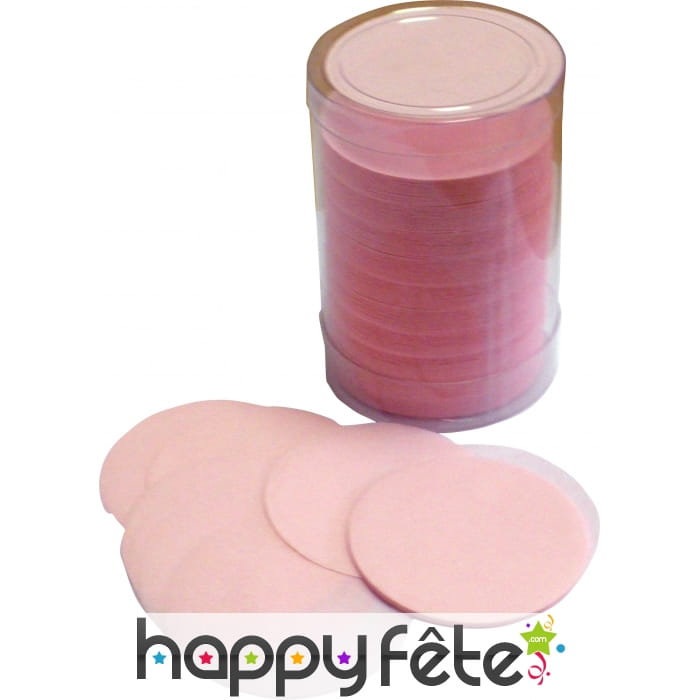 Tube de confettis rond rose