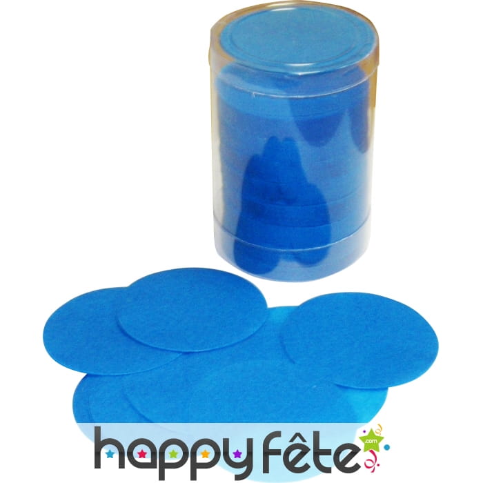 Tube de confettis rond turquoise