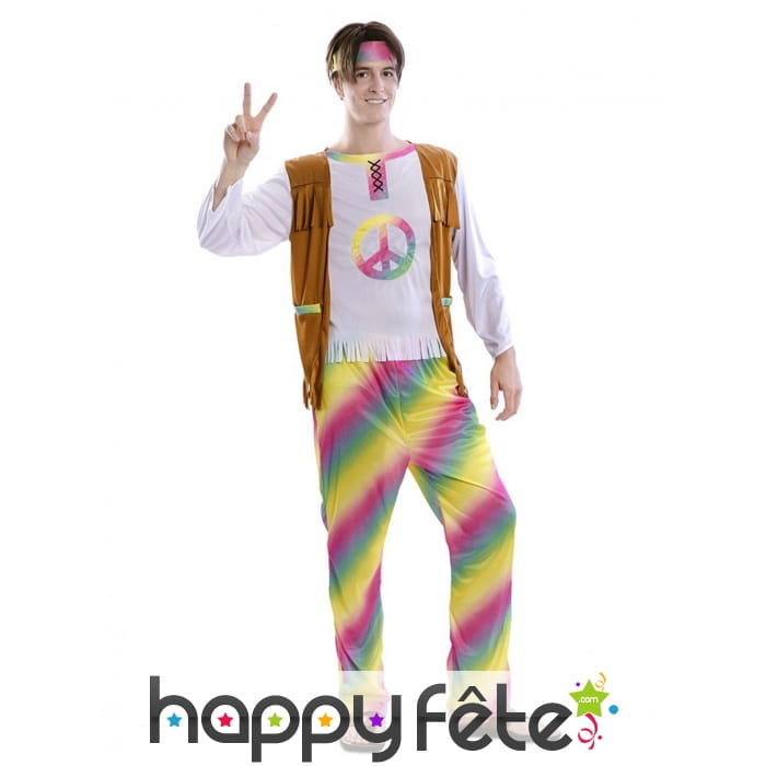 Tenue de Hippie multicolore pour homme