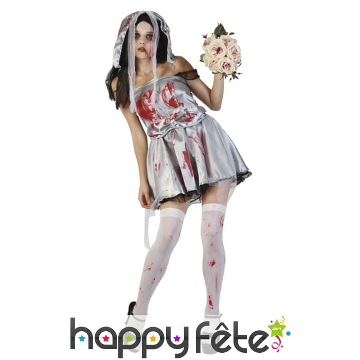 Tenue de mariée zombie robe courte