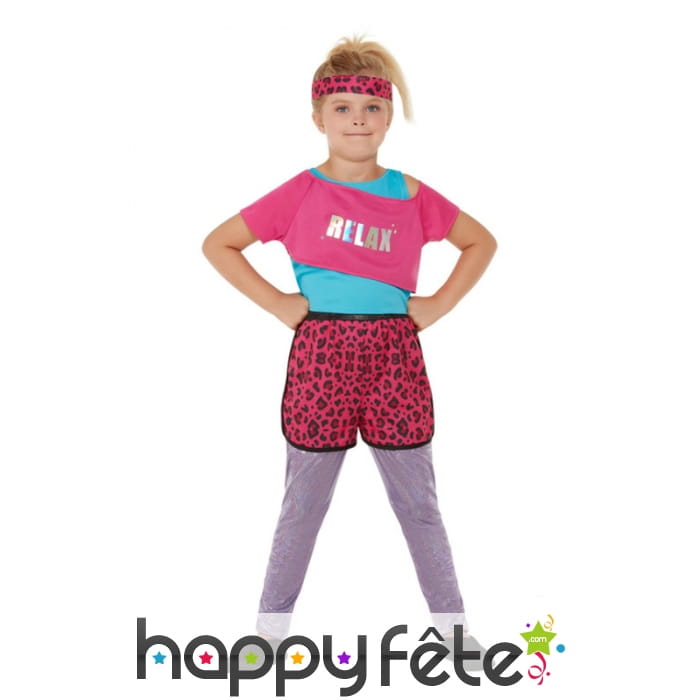 Tenue De Sport Rtro Rose Pour Fille