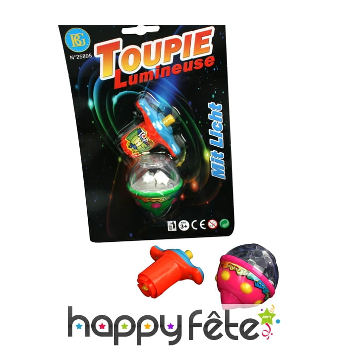 Toupie lumineuse avec lanceur (11 cm)