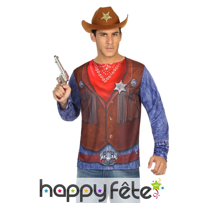 T-shirt haut de cowboy pour adulte