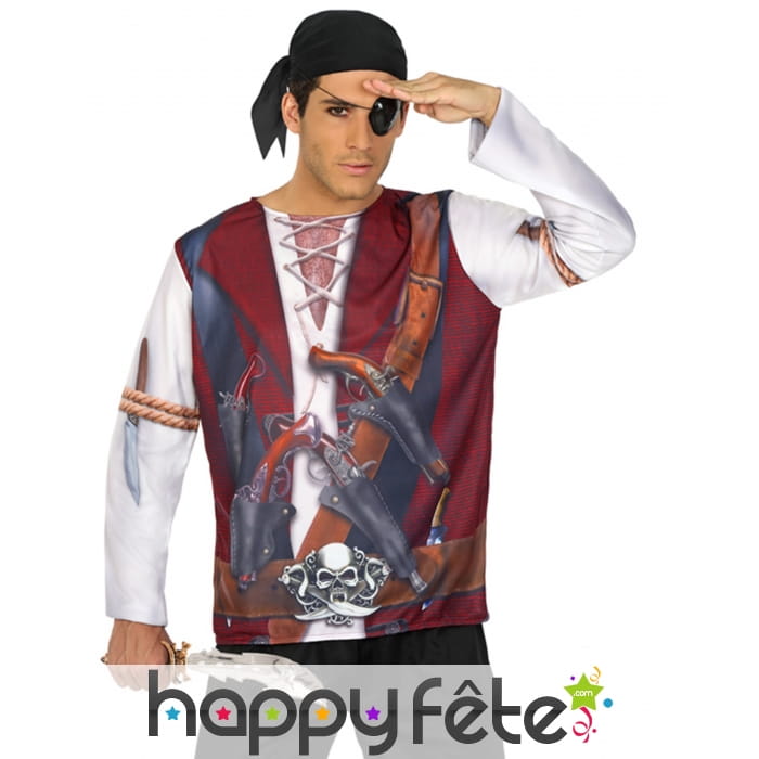 T-shirt haut de pirate pour homme