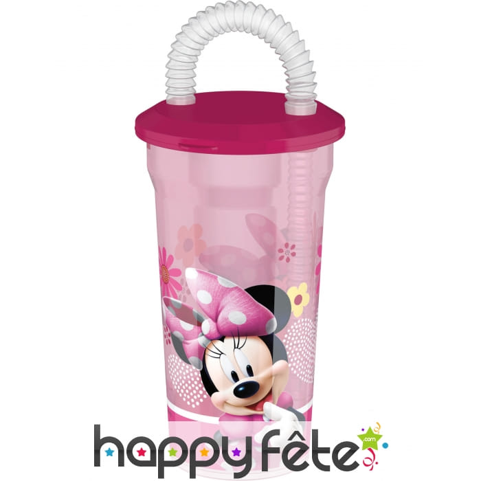 Verre gourde Minnie Mouse avec paille