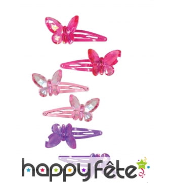 2 Barrettes papillon pour petite fille