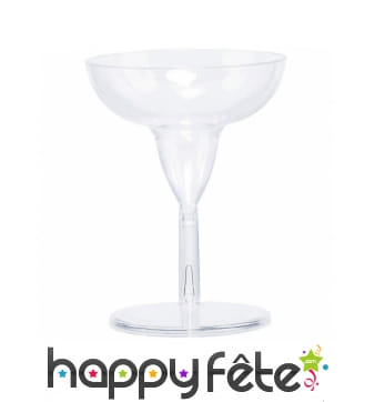 20 petits verres Margarita, plastique transparent