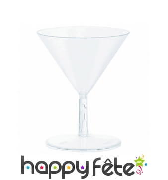 20 petits verres Martini en plastique transparent