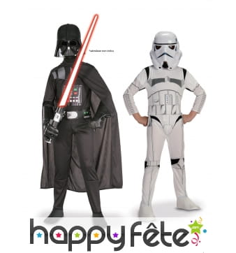 2 Tenues de Dark Vador et Storm Trooper enfant