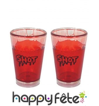 2 Verres shooter double paroi avec effet sang