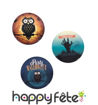 3 Badges Halloween vintage de 6cm