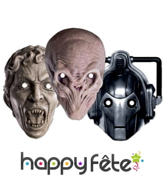 3 masques des Monstres Dr who, carton