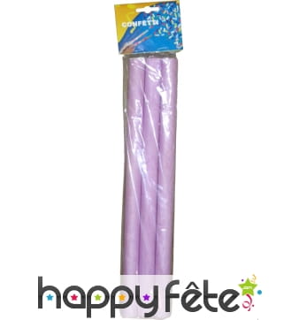 3 tubes de confettis rectangles lilas