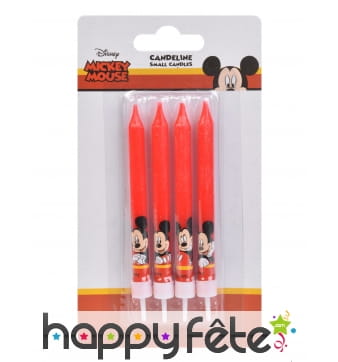 4 Bougies de Mickey Mouse pour gâteau, 9 cm