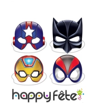 4 Demi Masques De Super Heros Pour Adulte