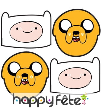 4 masques carton personnages Adventure Time