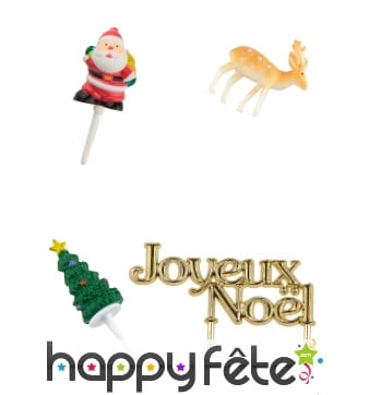 4 petites décoration pour bûche de Noël