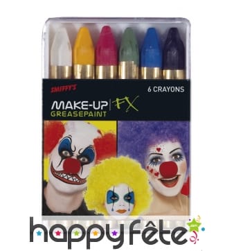 6 crayons de maquillage gras pour carnival