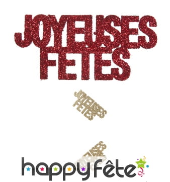 6 Confettis Joyeuses fêtes de 6,5cm