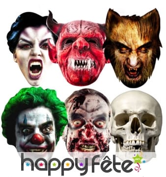 6 masques en carton pour Halloween