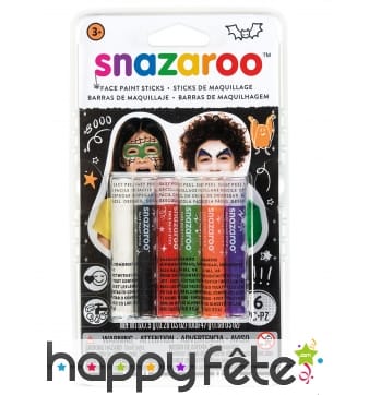 6 Sticks maquillage Halloween mixte, Snazaroo