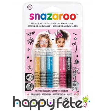 6 Sticks maquillage pour fille, Snazaroo