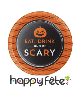 8 Assiettes Eat Drink and Be scary de 18cm